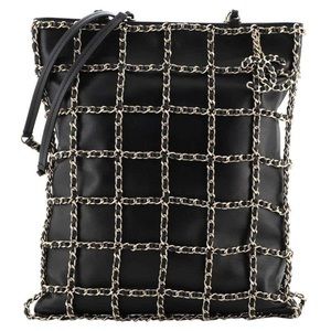 Chanel Chain Frame CC Charm Shopping Tote Lambskin Authentic NWT